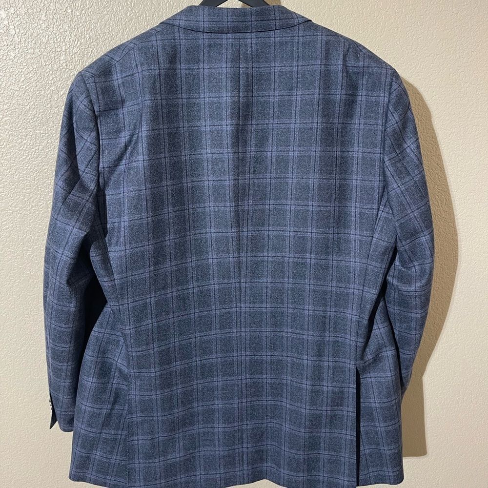 Classic Navy Checkered Blazer - Picture 2 of 8